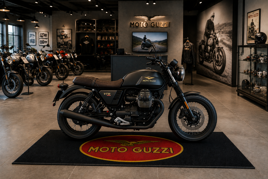 Moto Guzzi Motorcycle Garage Mat – Premium Garage Floor Protection 32x87 Inch