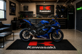 Kawasaki Motorcycle Garage Mat – Premium Garage Floor Protection 32x87 Inch