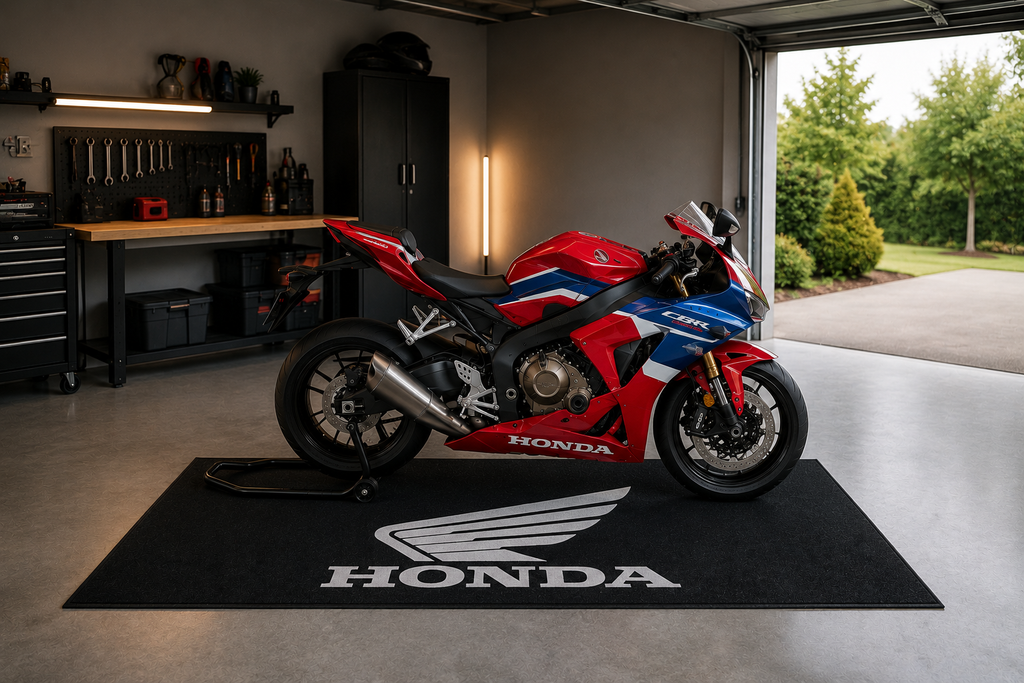 Honda Motorcycle Garage Mat – Premium Garage Floor Protection 32x87 Inch