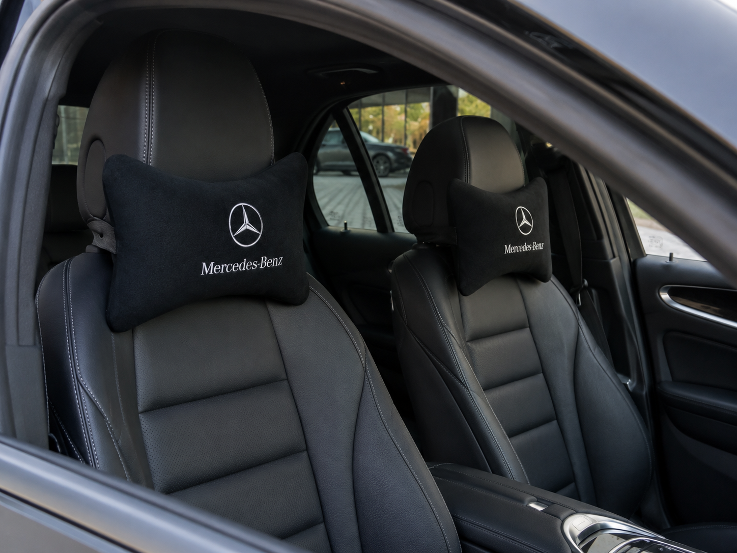 Mercedes Benz Velvet Neck Pillow, 2pcs