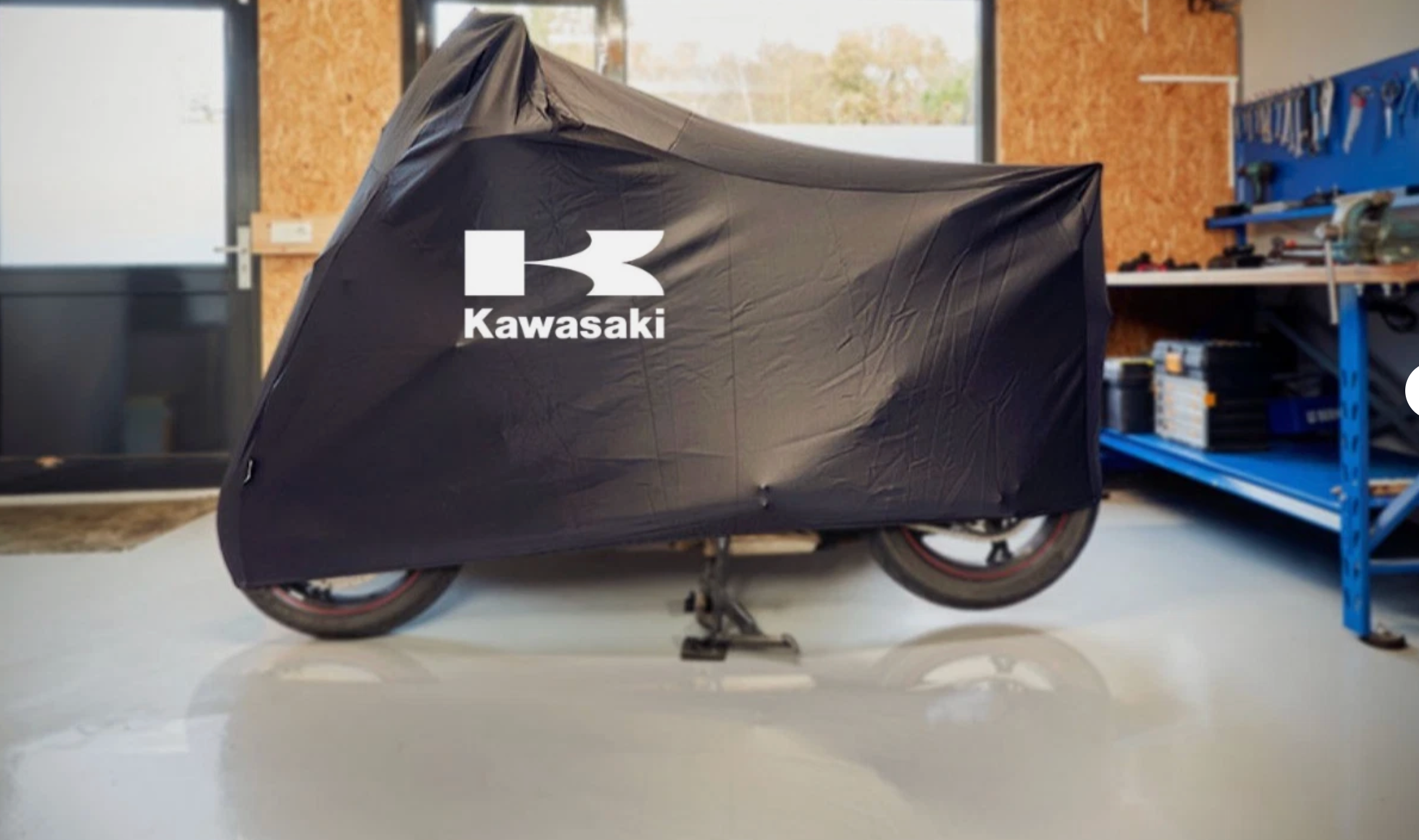 Kawasaki Motorcycle Protective Outdoor Cover – Rain, Sun & Dust Resistant