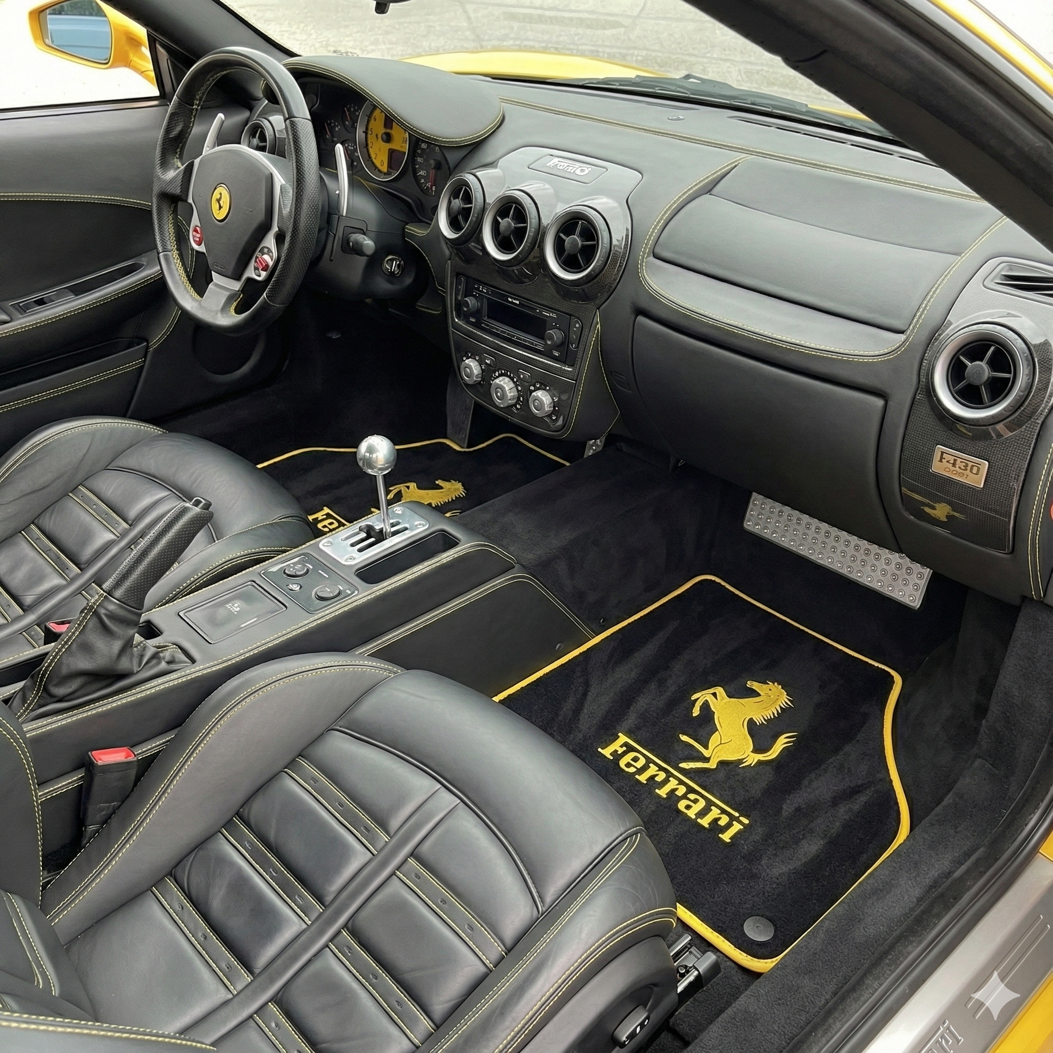 Ferrari Floor Mats Custom Fit Carpet Velour Mats with Custom Stitch