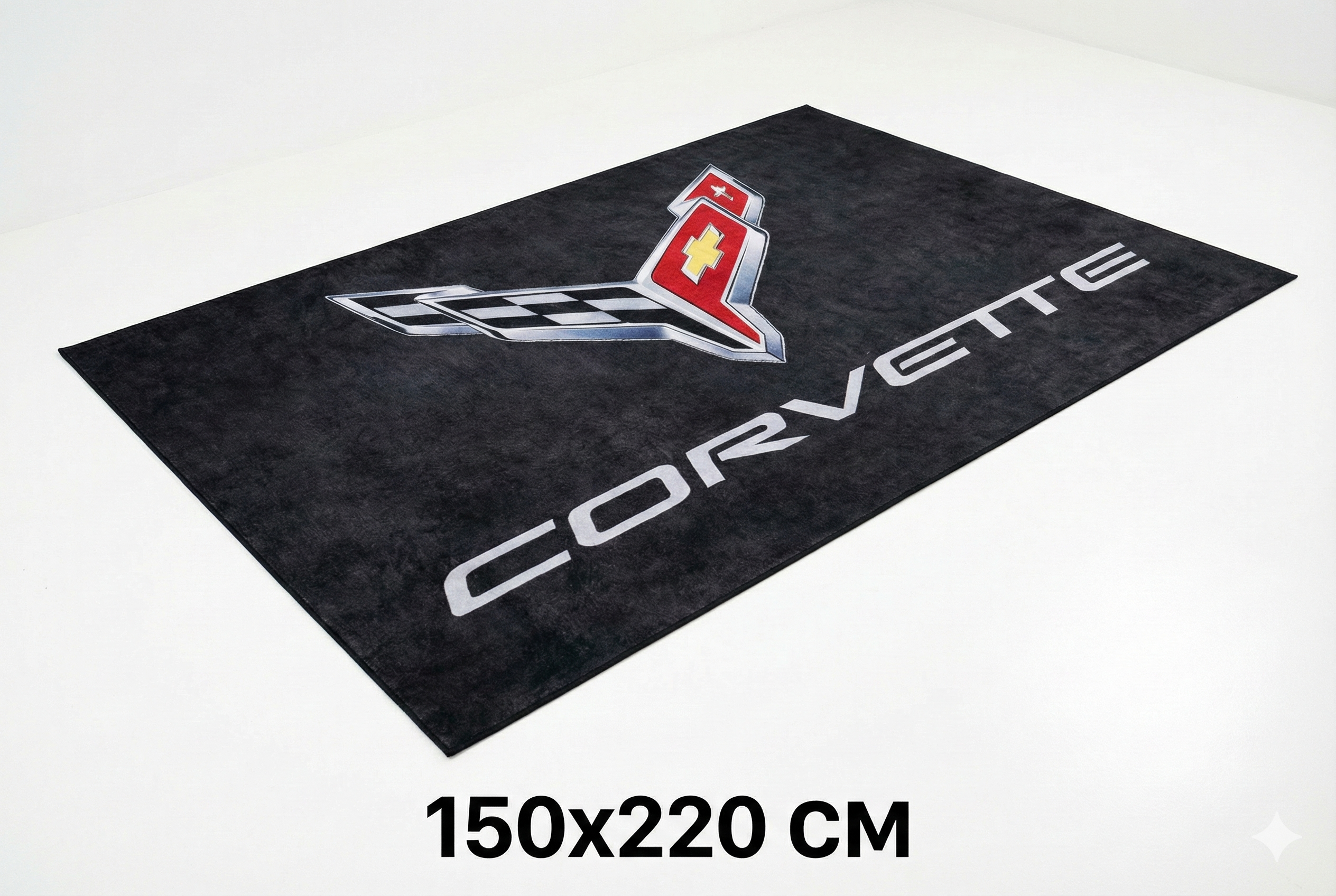 Corvette Garage Floor Mat 5x7 FT (60x87 Inches) Premium Showroom Rug & Wall Decor Luxury Racing Style