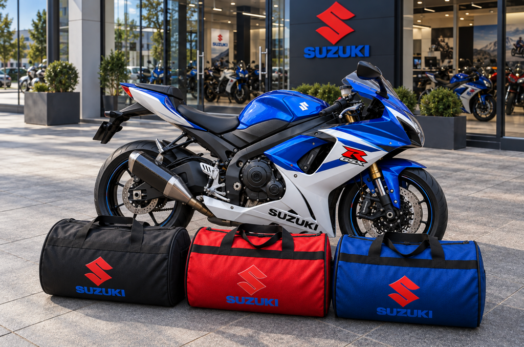 Suzuki Motorcycle Duffel Bag – Premium Travel & Gear Bag for Riders