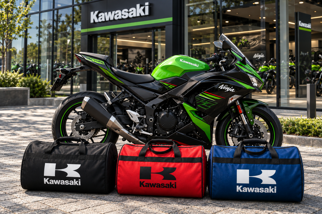 Kawasaki Motorcycle Duffel Bag – Premium Travel & Gear Bag for Riders