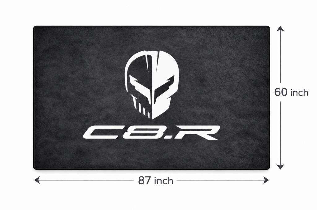 Corvette Rug ( Jake Skull-Stingray-ZR1-Z51-E RAY-GRAND SPORT-Z06-C8.R ), (60x87 Inches)