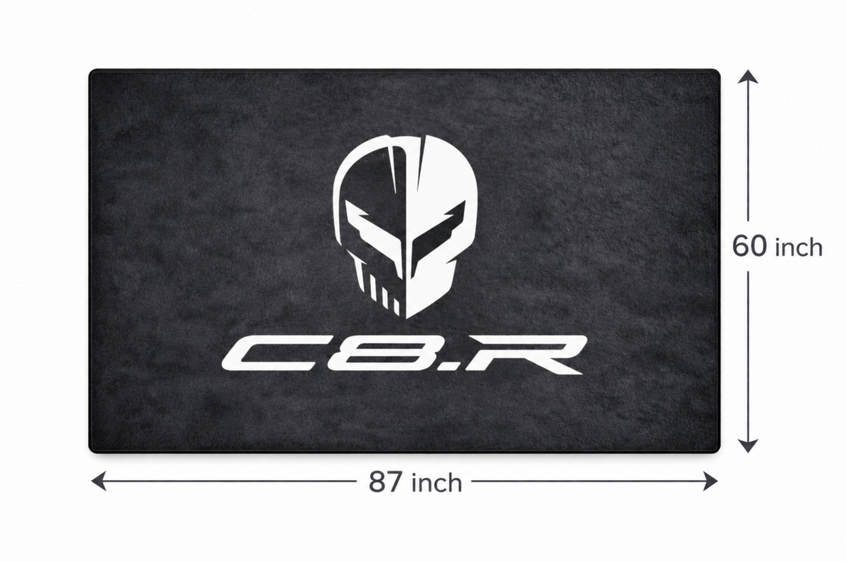 Corvette Rug ( Jake Skull-Stingray-ZR1-Z51-E RAY-GRAND SPORT-Z06-C8.R ), (60x87 Inches)