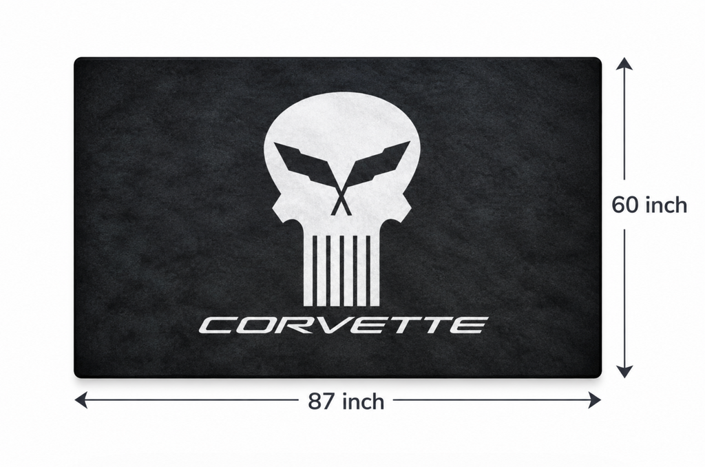 Corvette Rug ( Jake Skull-Stingray-ZR1-Z51-E RAY-GRAND SPORT-Z06-C8.R ), (60x87 Inches)