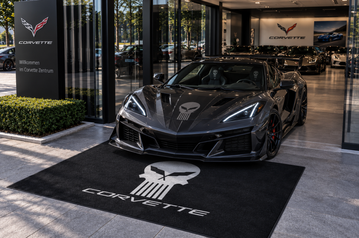 Corvette Rug ( Jake Skull-Stingray-ZR1-Z51-E RAY-GRAND SPORT-Z06-C8.R ), (60x87 Inches)