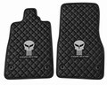 CORVETTE JAKE SKULL leather car floor mat, CORVETTE waterproof custom car mat