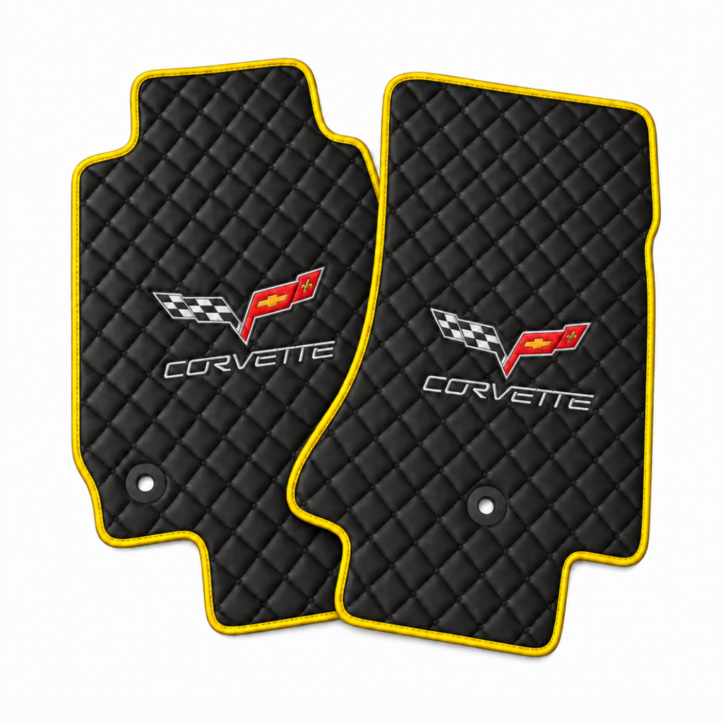 CORVETTE C6 leather car floor mat, CORVETTE waterproof custom car mat