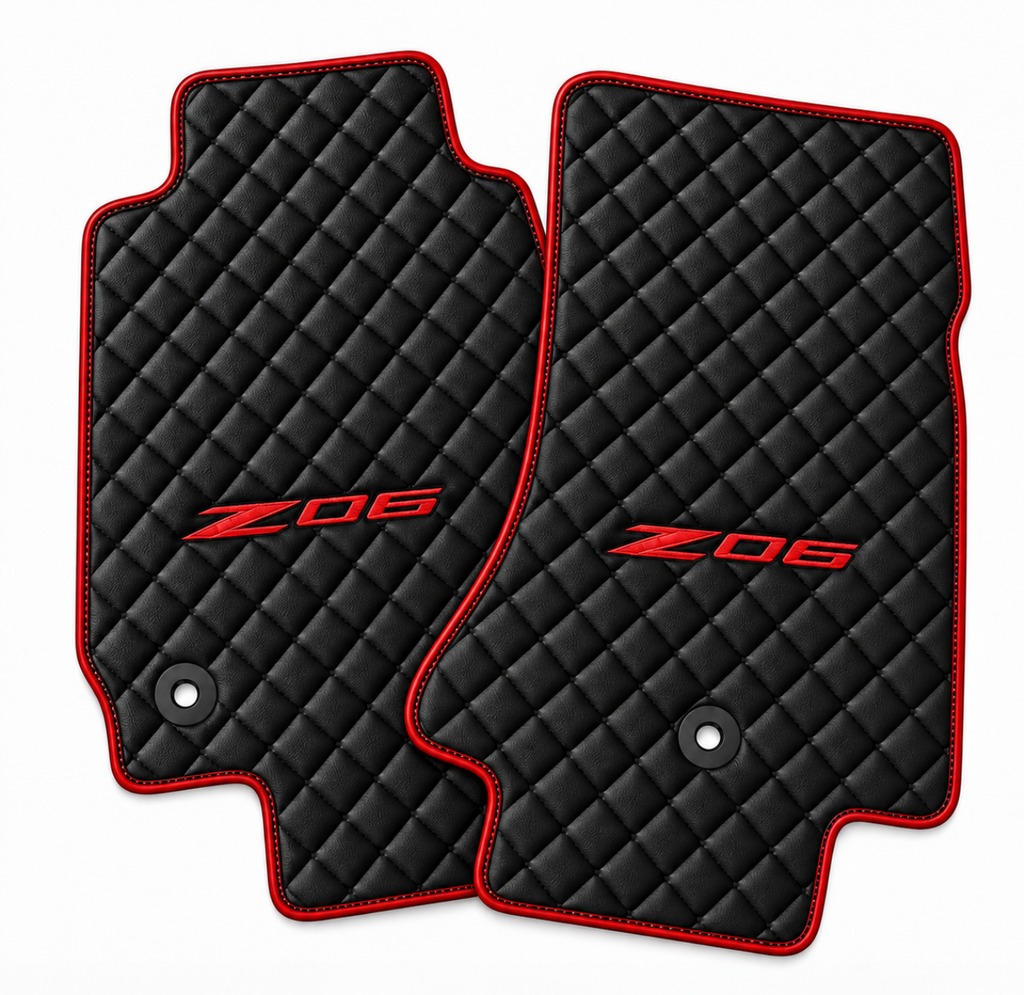 CORVETTE Z06 leather car floor mat, CORVETTE waterproof custom car mat