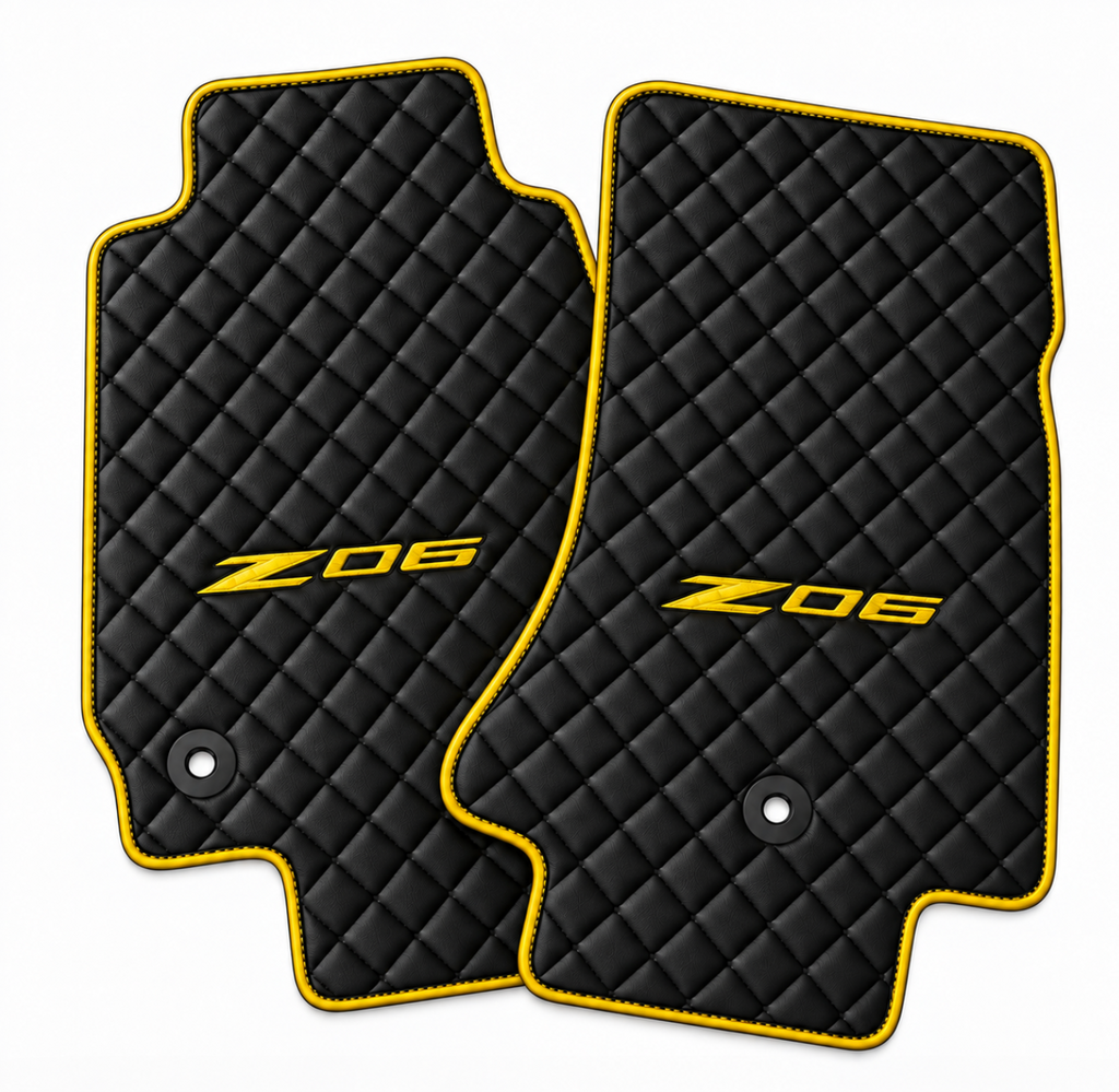 CORVETTE Z06 leather car floor mat, CORVETTE waterproof custom car mat
