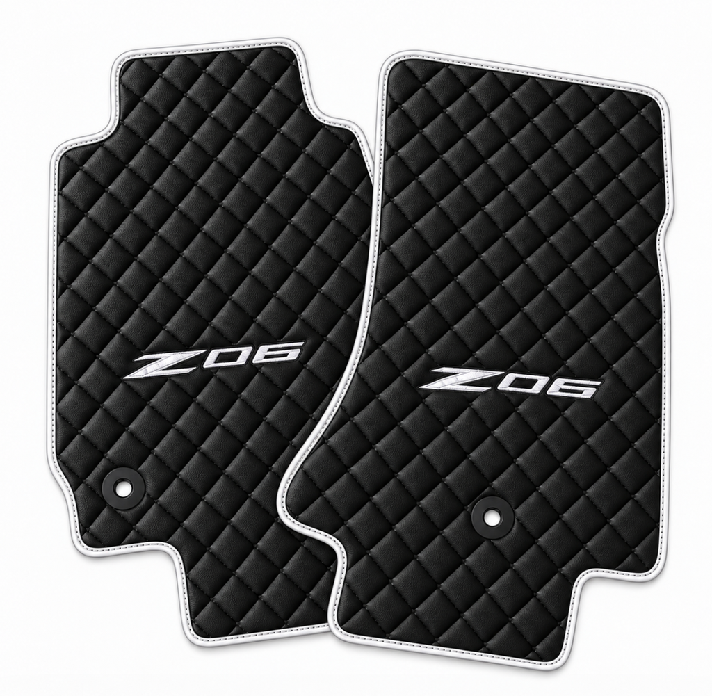 CORVETTE Z06 leather car floor mat, CORVETTE waterproof custom car mat