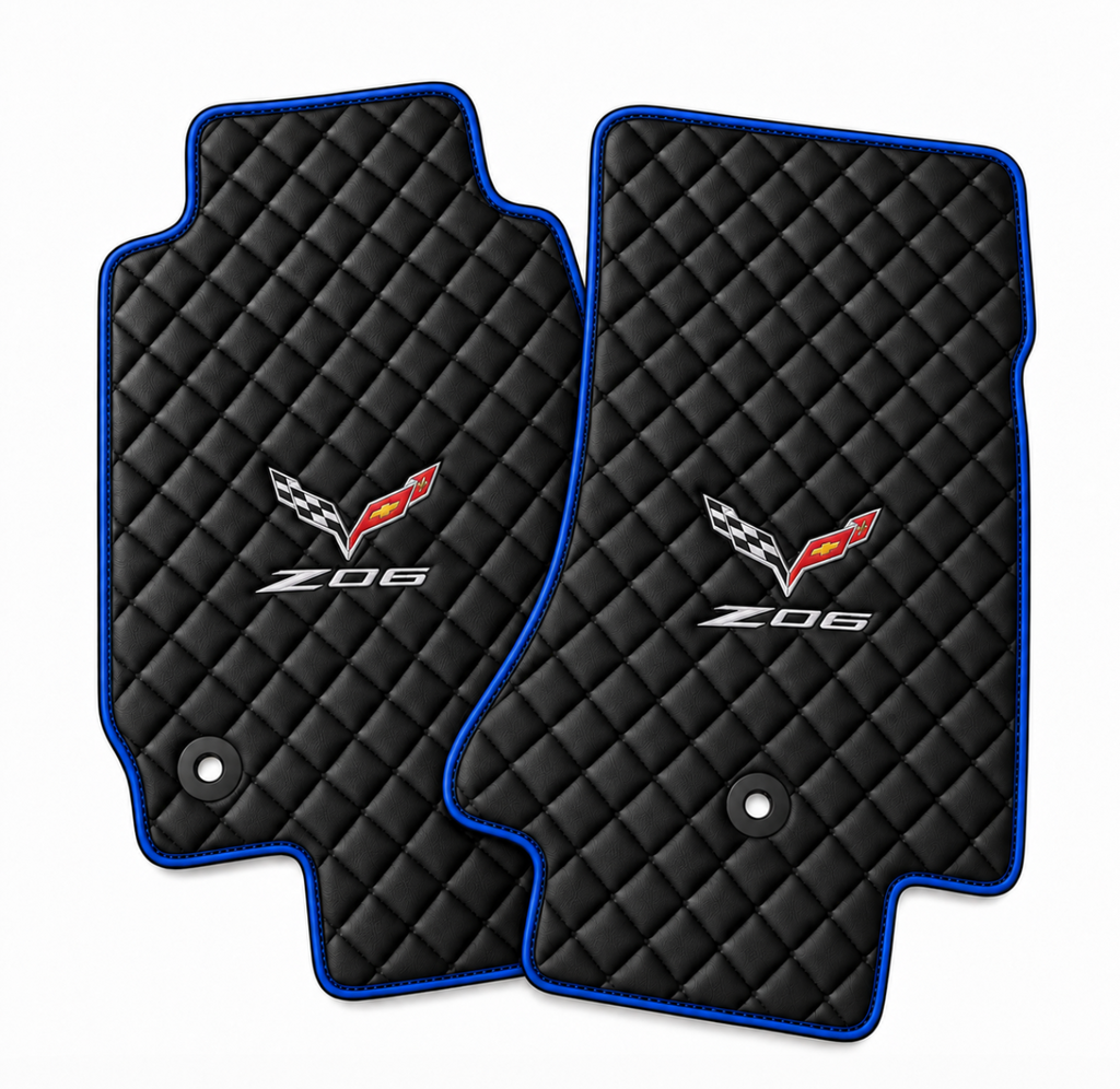 CORVETTE C7 Z06 leather car floor mat, CORVETTE waterproof custom car mat