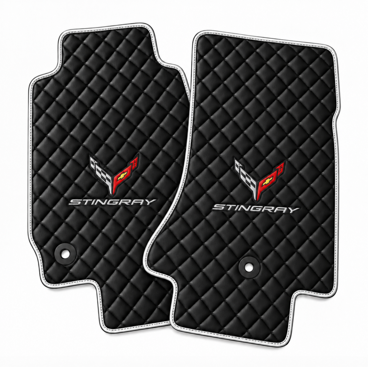 CORVETTE C8 Stingray leather car floor mat, CORVETTE waterproof custom car mat
