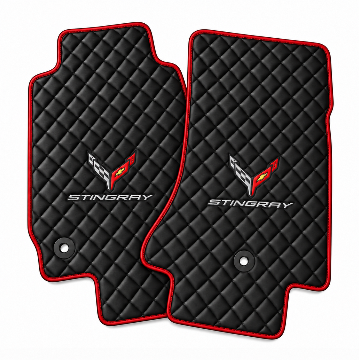 CORVETTE C8 Stingray leather car floor mat, CORVETTE waterproof custom car mat