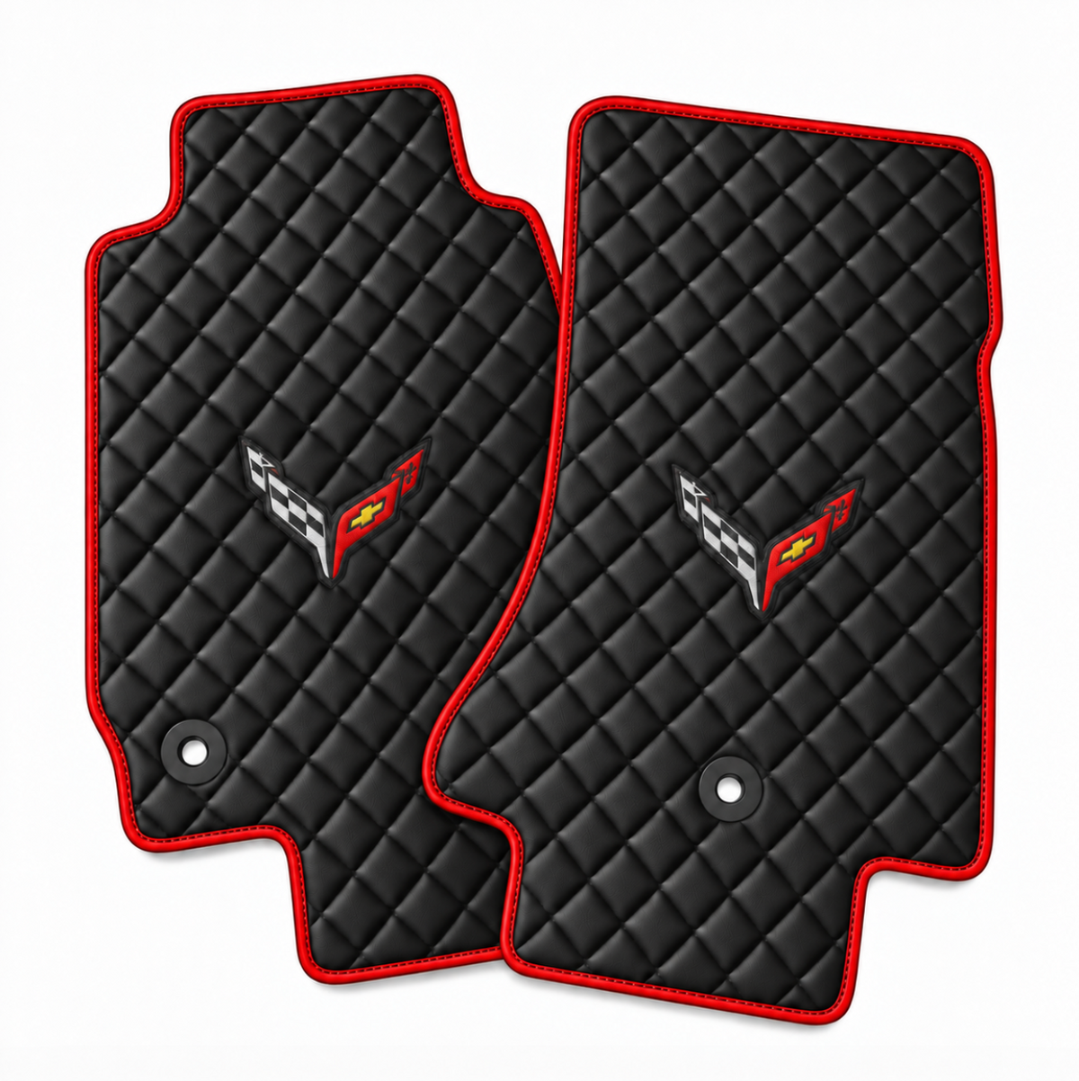 CORVETTE C8 leather car floor mat, CORVETTE waterproof custom car mat