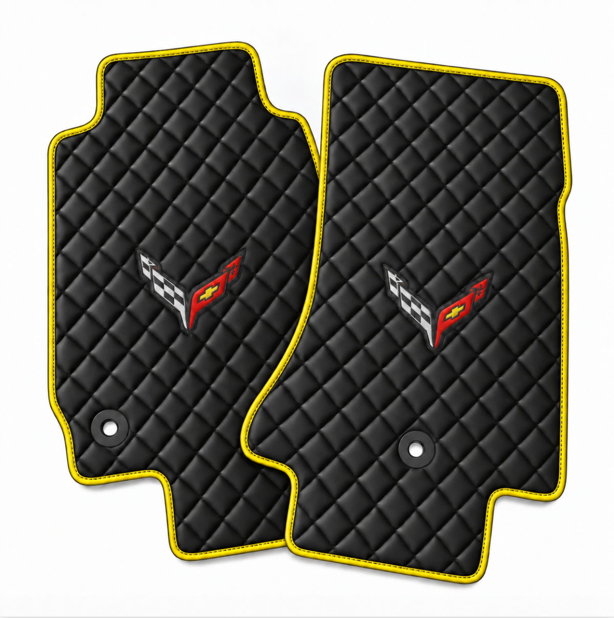 CORVETTE C8 leather car floor mat, CORVETTE waterproof custom car mat
