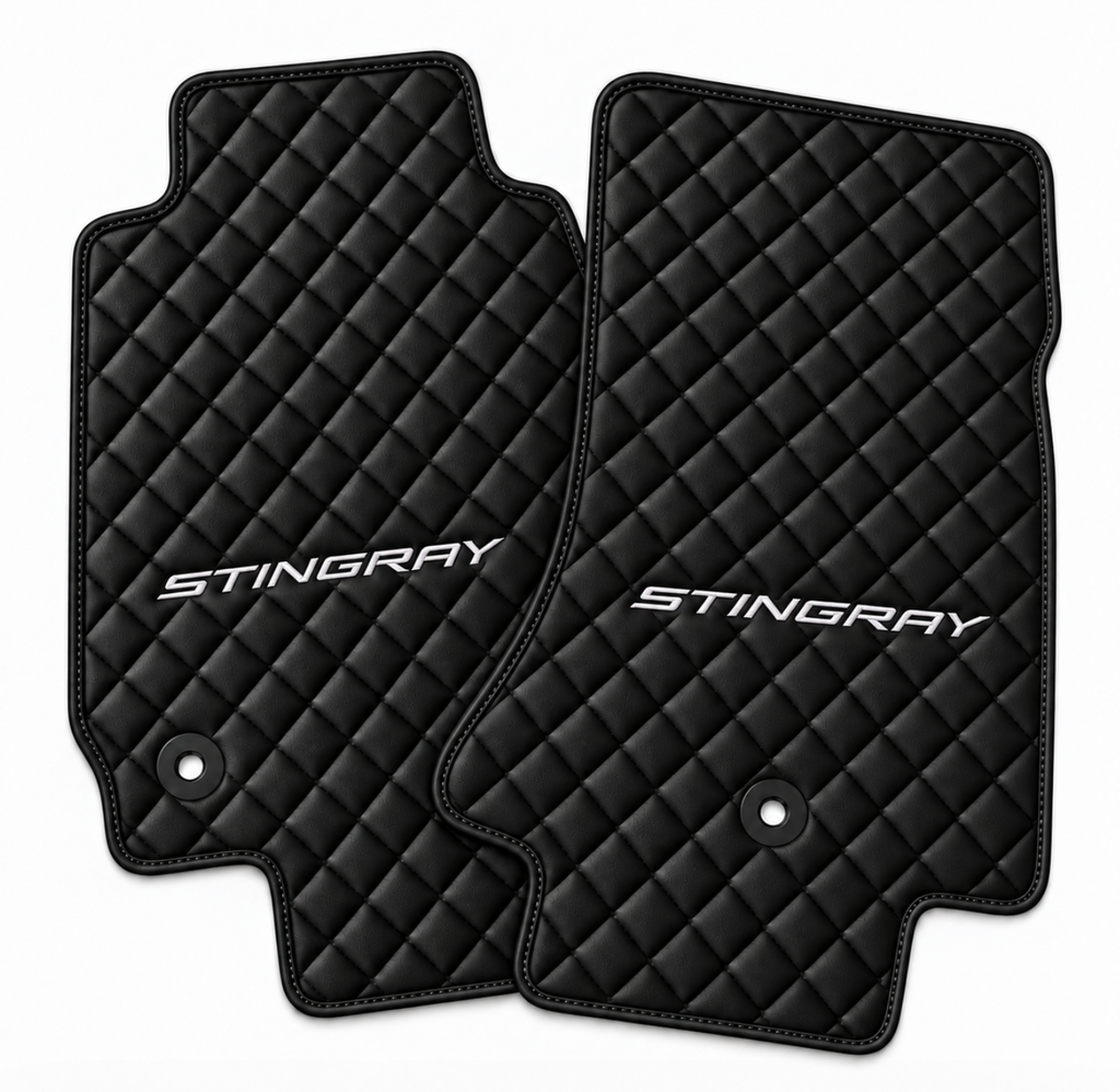 CORVETTE Stingray leather car floor mat, CORVETTE waterproof custom car mat