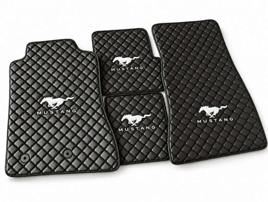 For Ford Mustang Car Floor Mats Custom fit Leather for all Mustang Model Waterproof Carpet Liner