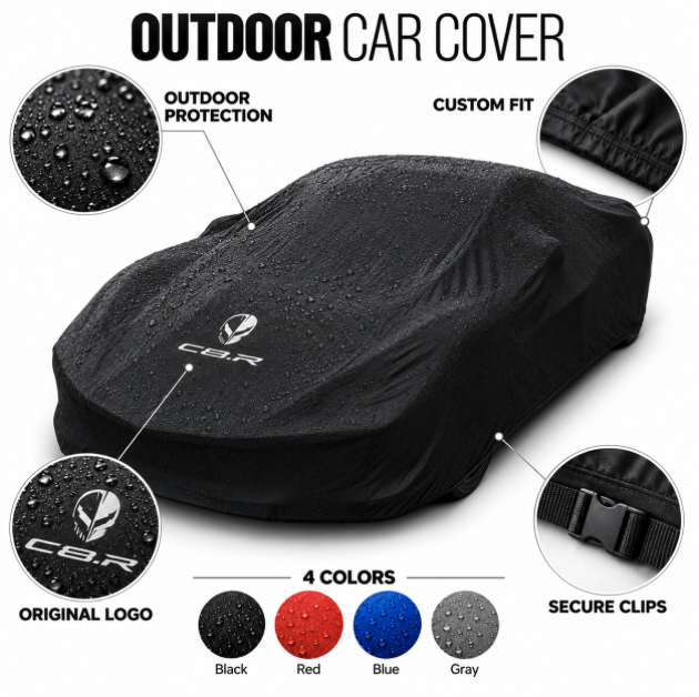Corvette C8.R Outdoor Car Cover, custom-made Corvette car cover, A++