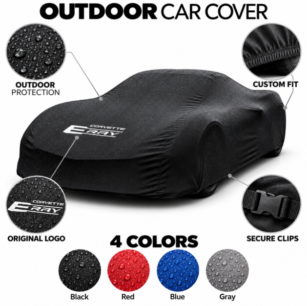 Corvette C8 E RAY Outdoor Car Cover, custom-made Corvette car cover, A++