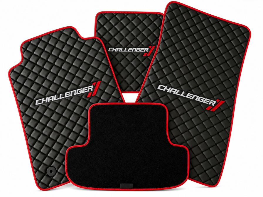 DODGE CHALLENGER Leather Car Floor Mat, CHALLENGER Waterproof Custom Car Mat