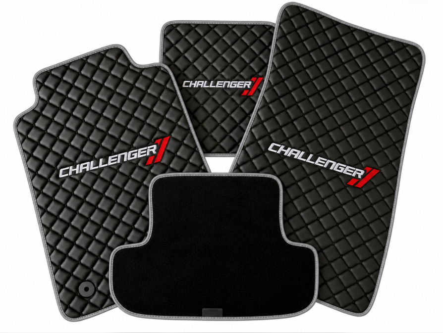DODGE CHALLENGER Leather Car Floor Mat, CHALLENGER Waterproof Custom Car Mat