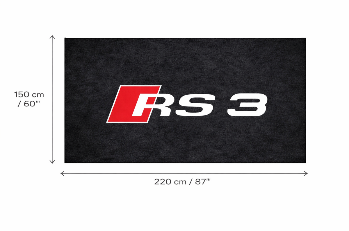 Audi Garage Floor Mat 5x7 FT (60x87 Inches) Premium Showroom Rug & Wall Decor