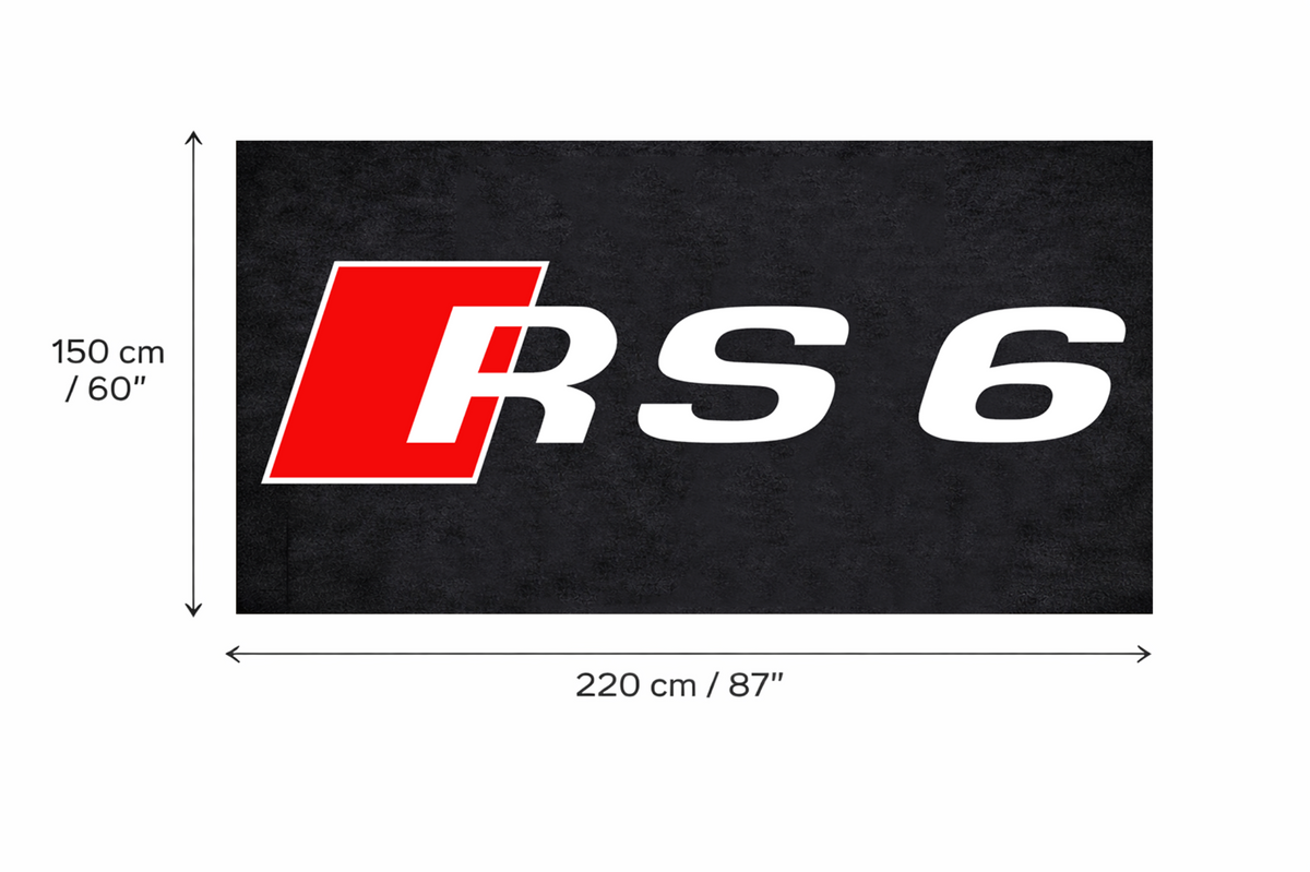 Audi Garage Floor Mat 5x7 FT (60x87 Inches) Premium Showroom Rug & Wall Decor