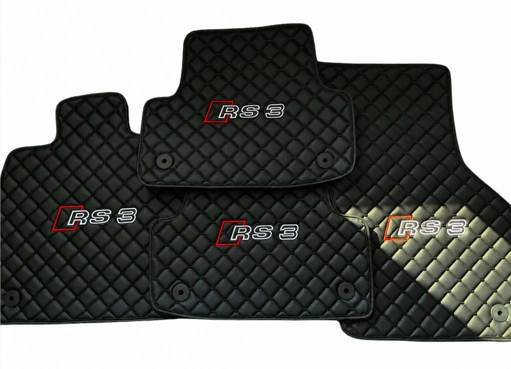 Audi RS3 Leather Car Floor Mat, Audi RS3 Waterproof Custom Car Mat