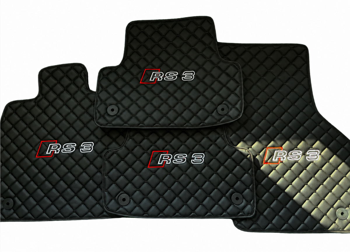 Audi RS3 Leather Car Floor Mat, Audi RS3 Waterproof Custom Car Mat