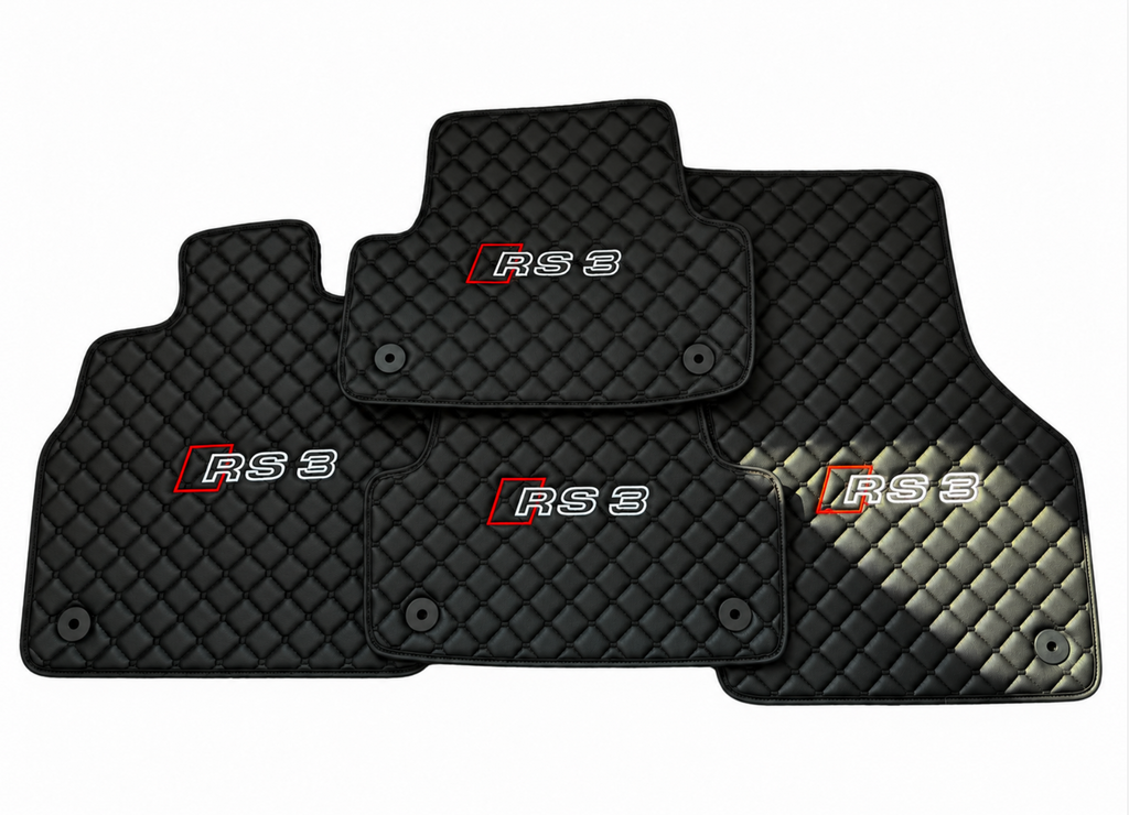 Audi RS3 Leather Car Floor Mat, Audi RS3 Waterproof Custom Car Mat