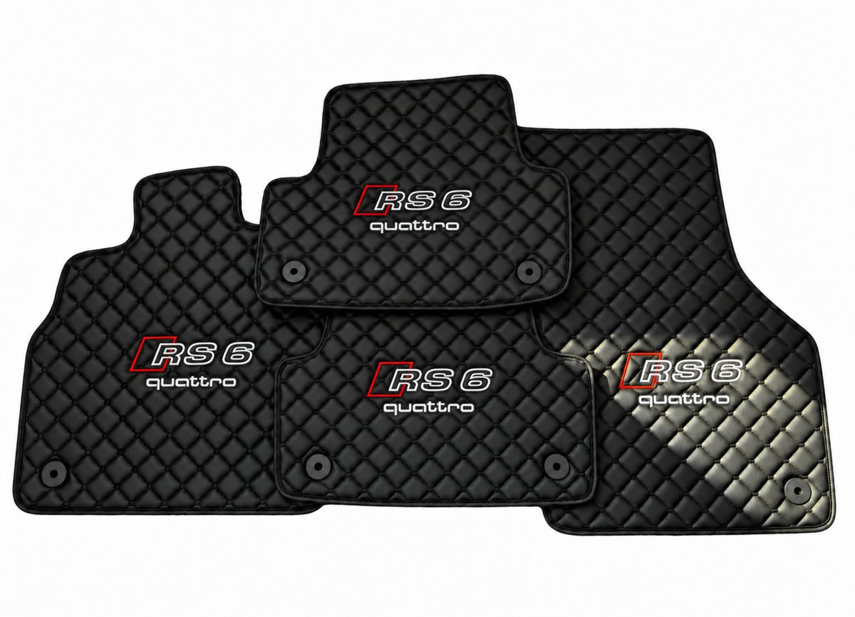 Audi RS6 Leather Car Floor Mat, Audi RS6 Waterproof Custom Car Mat