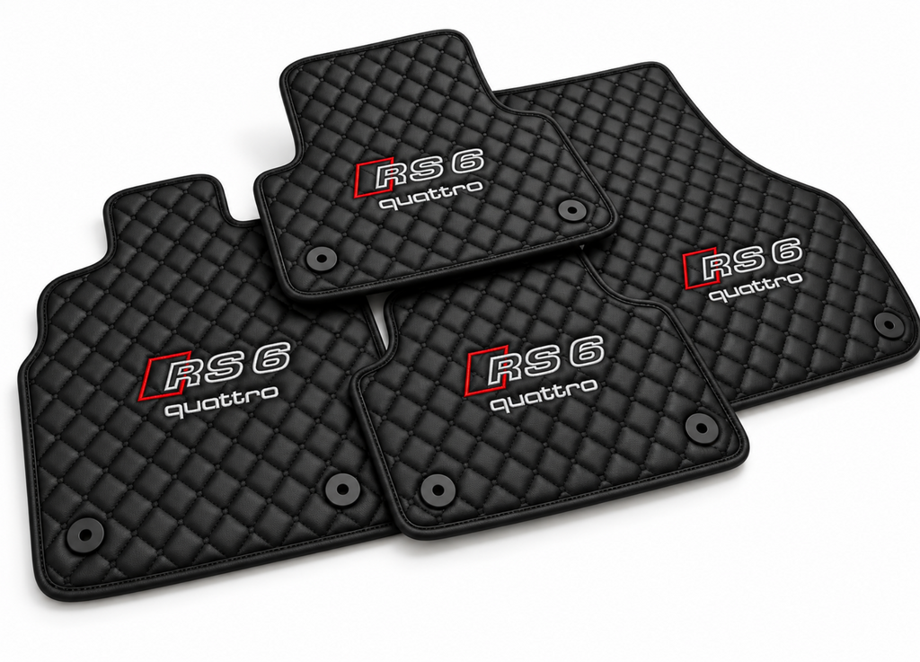 Audi RS6 Leather Car Floor Mat, Audi RS6 Waterproof Custom Car Mat