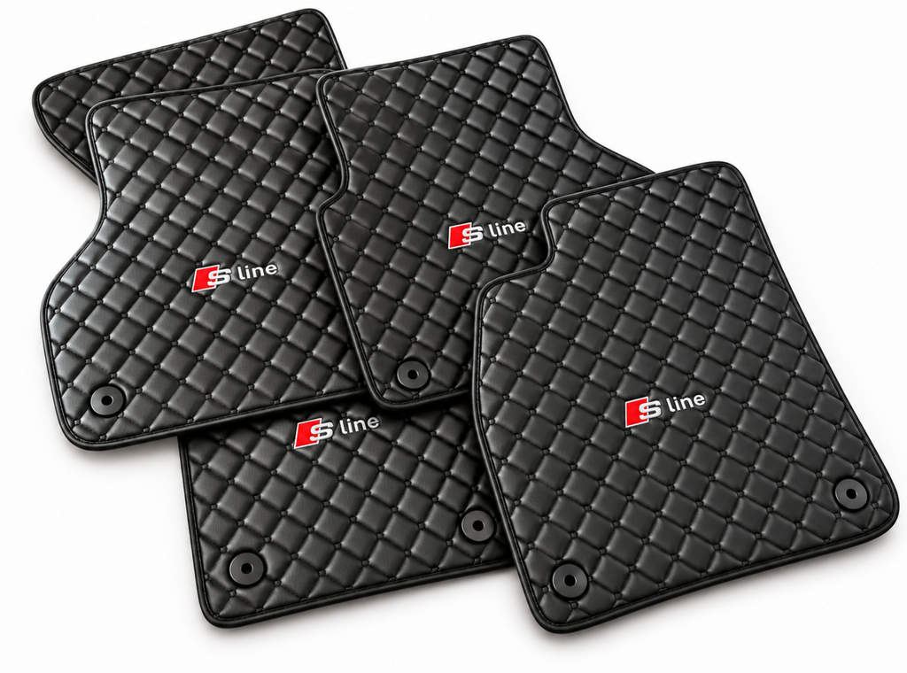 Audi S Line Leather Car Floor Mat, Audi S Line Waterproof Custom Car Mat