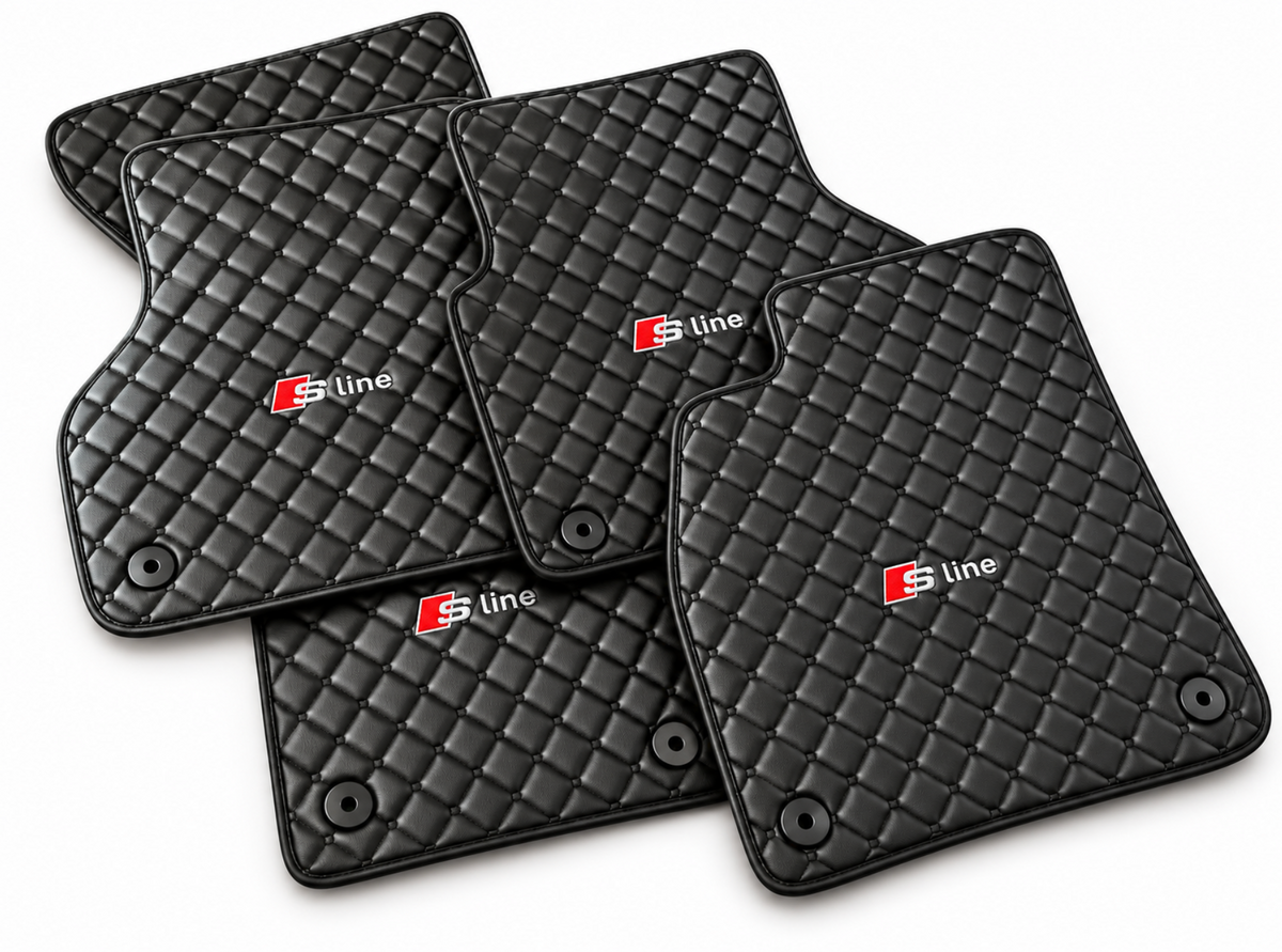 Audi S Line Leather Car Floor Mat, Audi S Line Waterproof Custom Car Mat