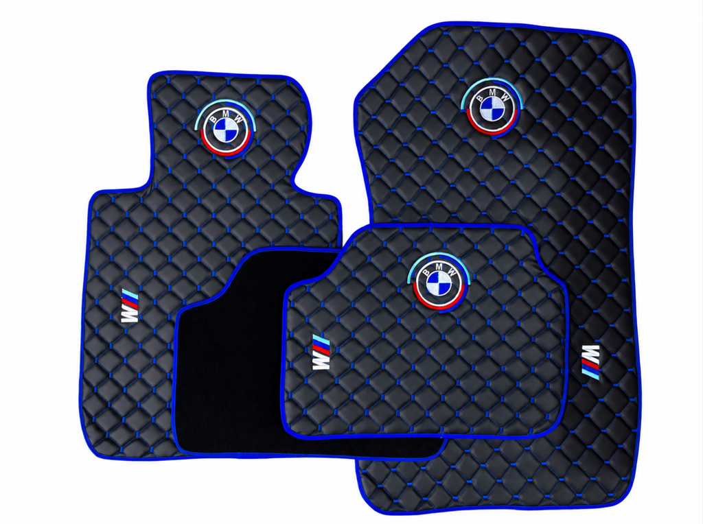BMW M Leather Car Floor Mat, BMW Waterproof Custom Car Mat