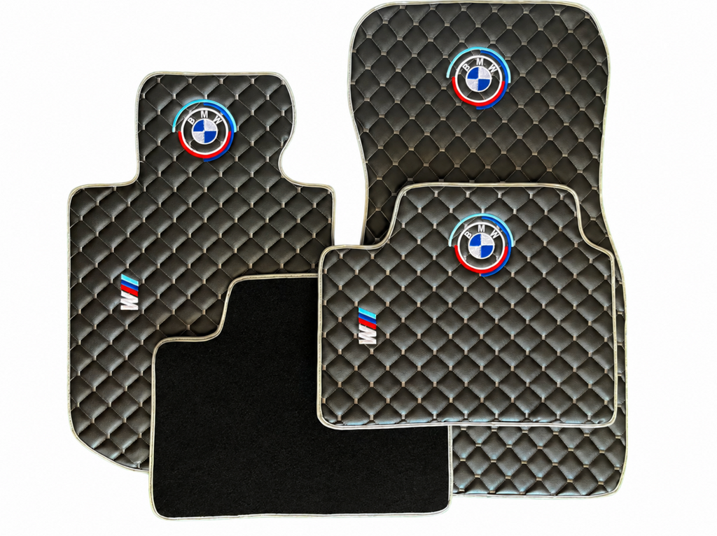 BMW M Leather Car Floor Mat, BMW Waterproof Custom Car Mat