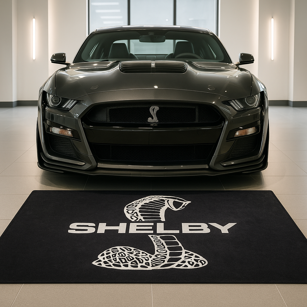Shelby Garage Floor Mat 5x7 FT (60x87 Inches) Premium Showroom Rug & Wall Decor Luxury Racing Style