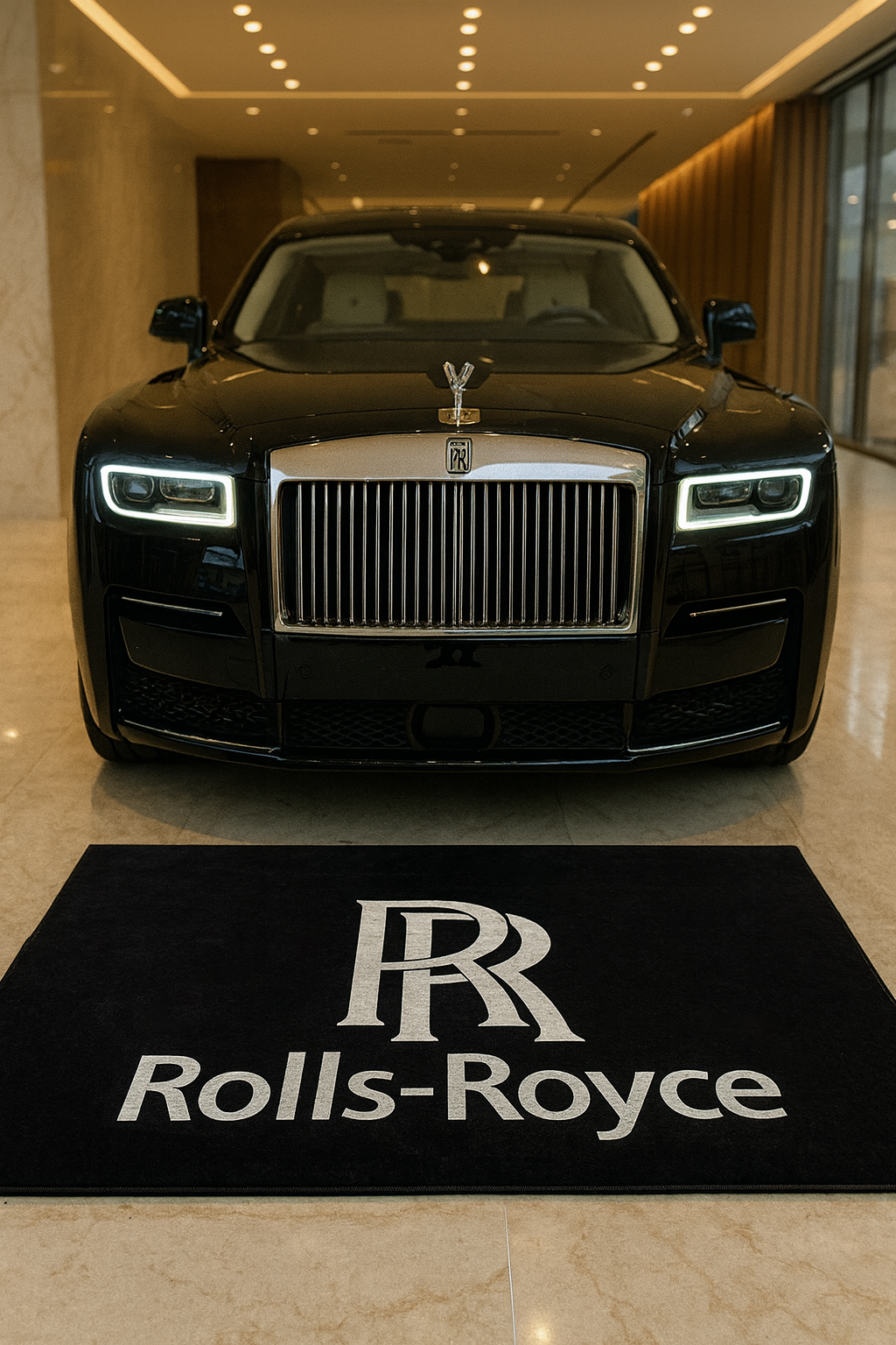 Rolls Royce Garage Floor Mat 5x7 FT (60x87 Inches) Premium Showroom Rug & Wall Decor Luxury Racing Style