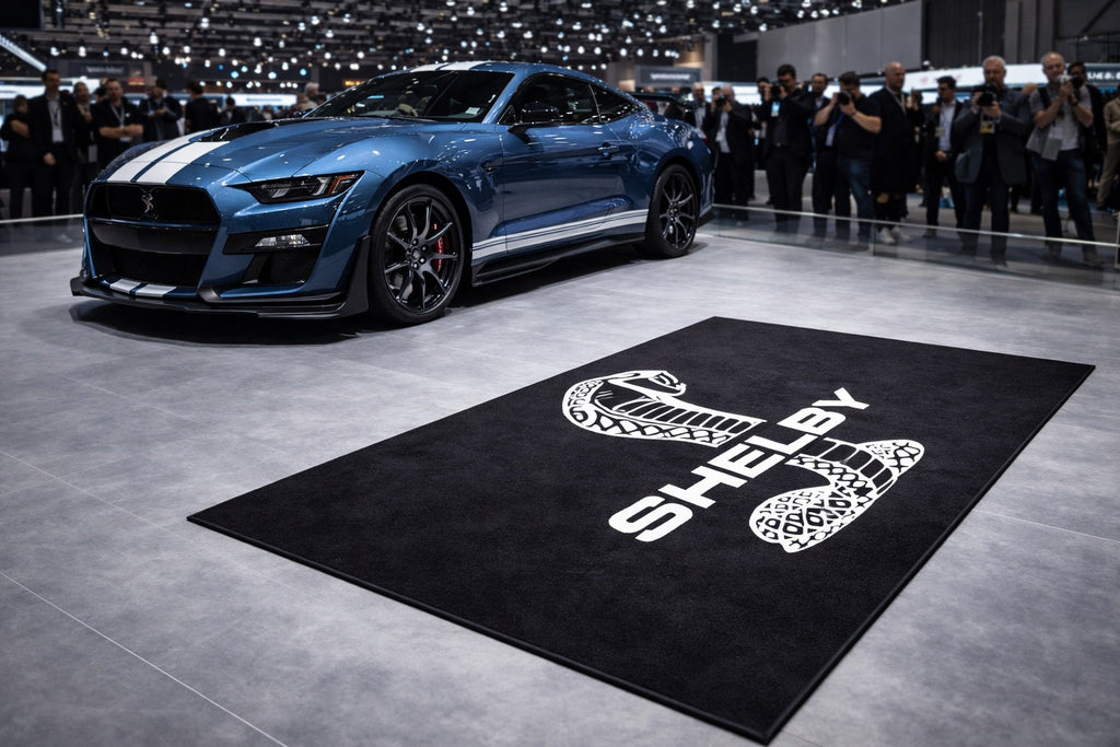 Shelby Garage Floor Mat 5x7 FT (60x87 Inches) Premium Showroom Rug & Wall Decor Luxury Racing Style