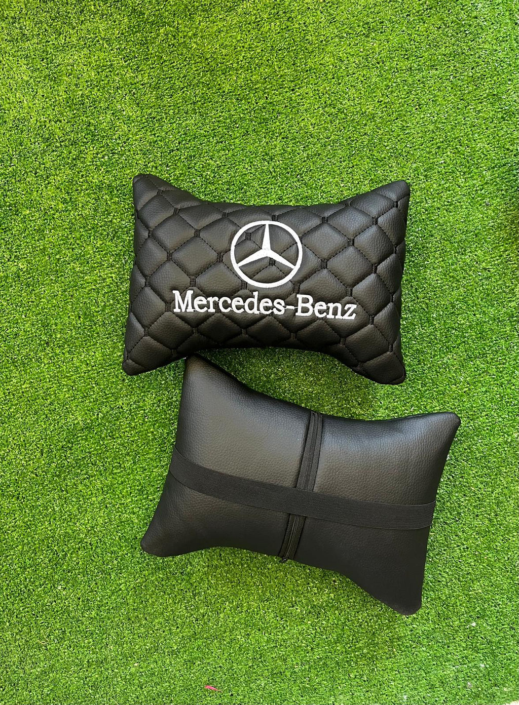 For Mercedes Benz Leather Neck Pillow (2 PCS)