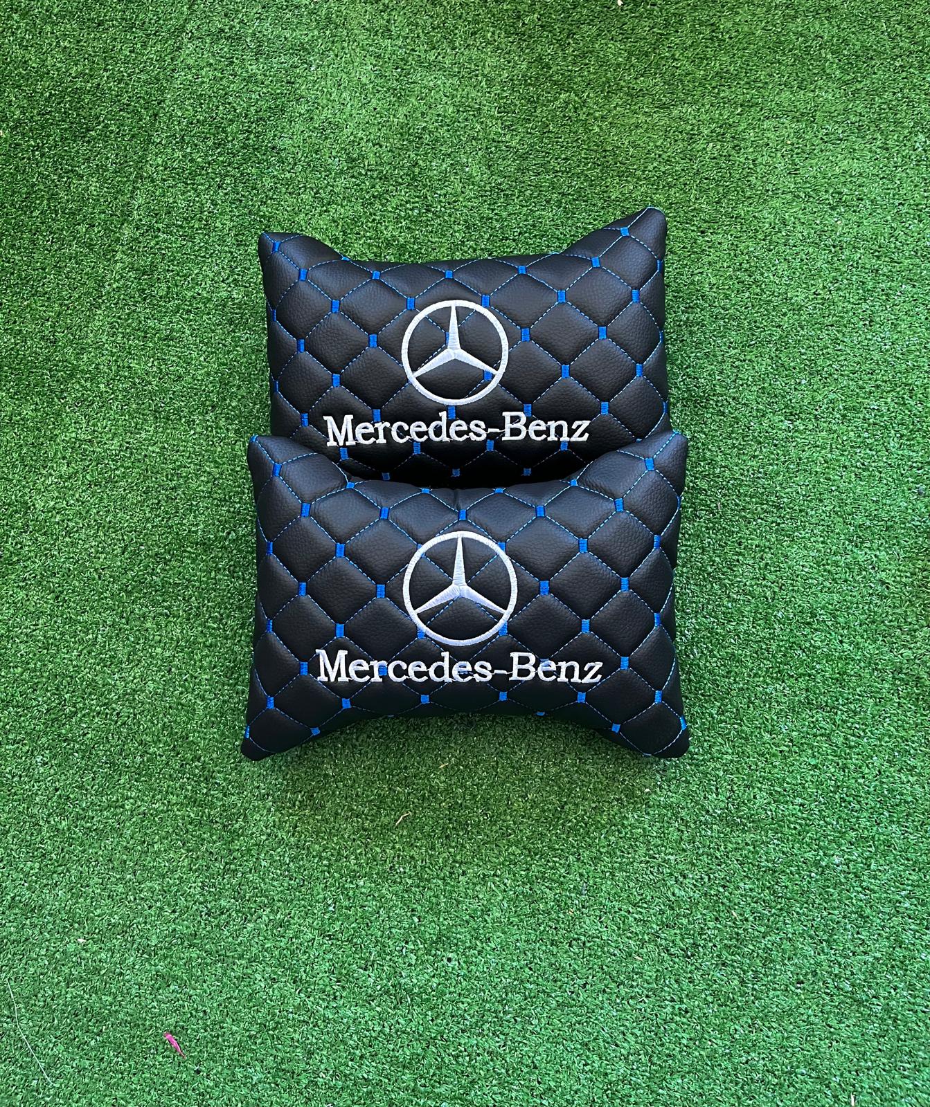 For Mercedes Benz Leather Neck Pillow (2 PCS)