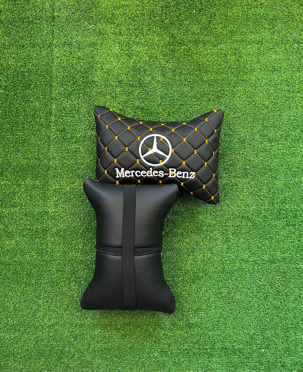For Mercedes Benz Leather Neck Pillow (2 PCS)