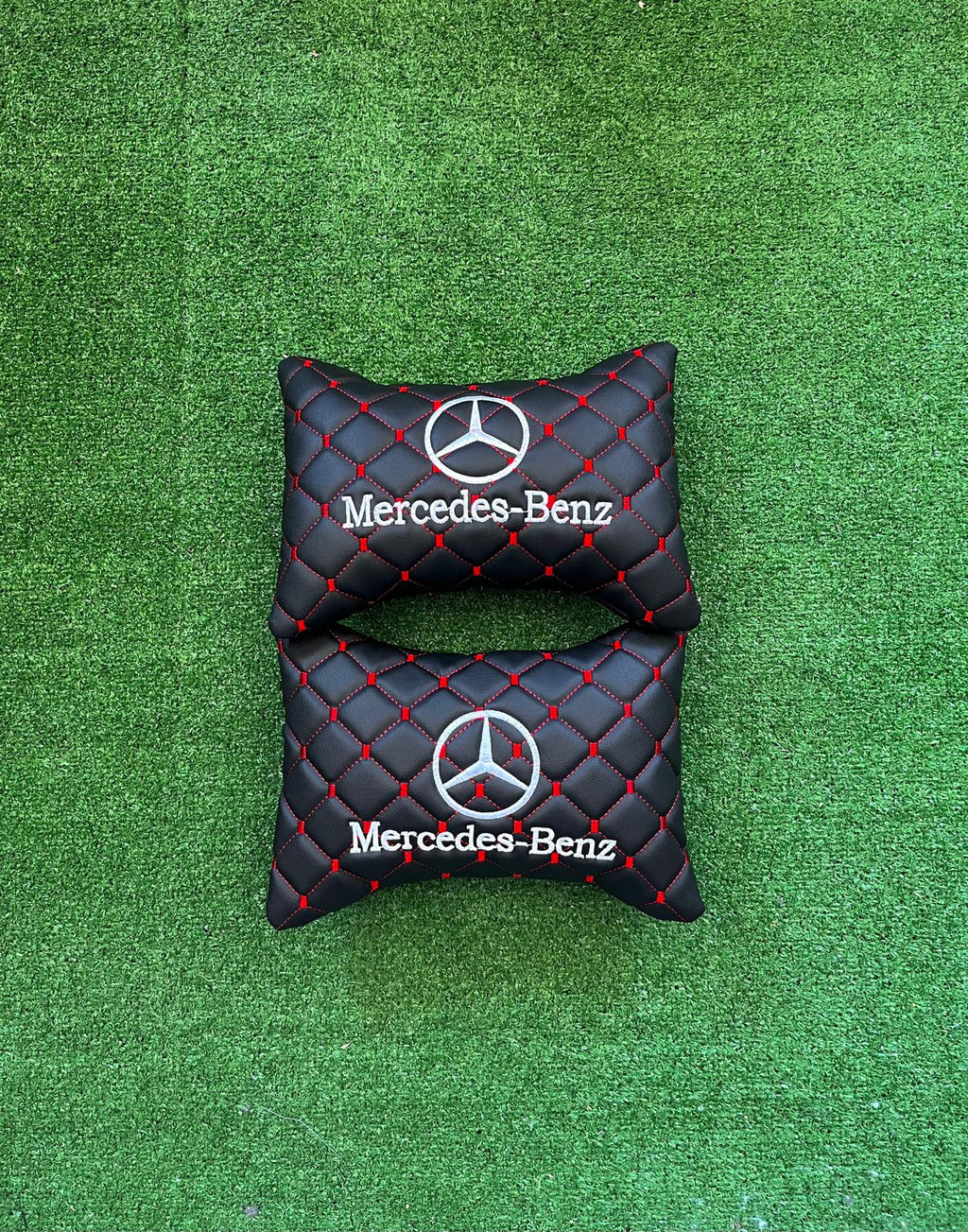 For Mercedes Benz Leather Neck Pillow (2 PCS)