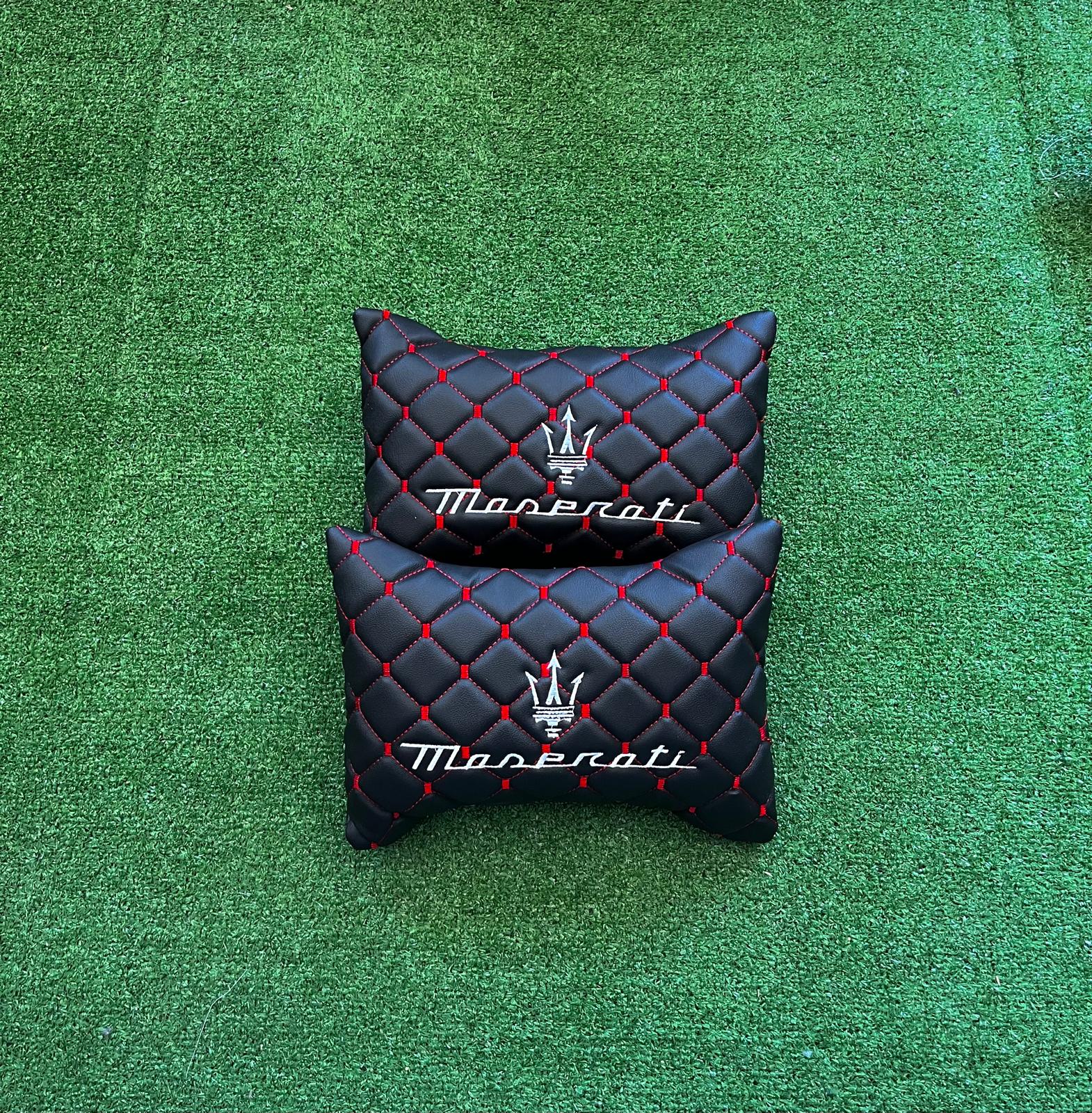 For Maserati Leather Neck Pillows for Cars - Premium Comfort and Style (2 PCS)