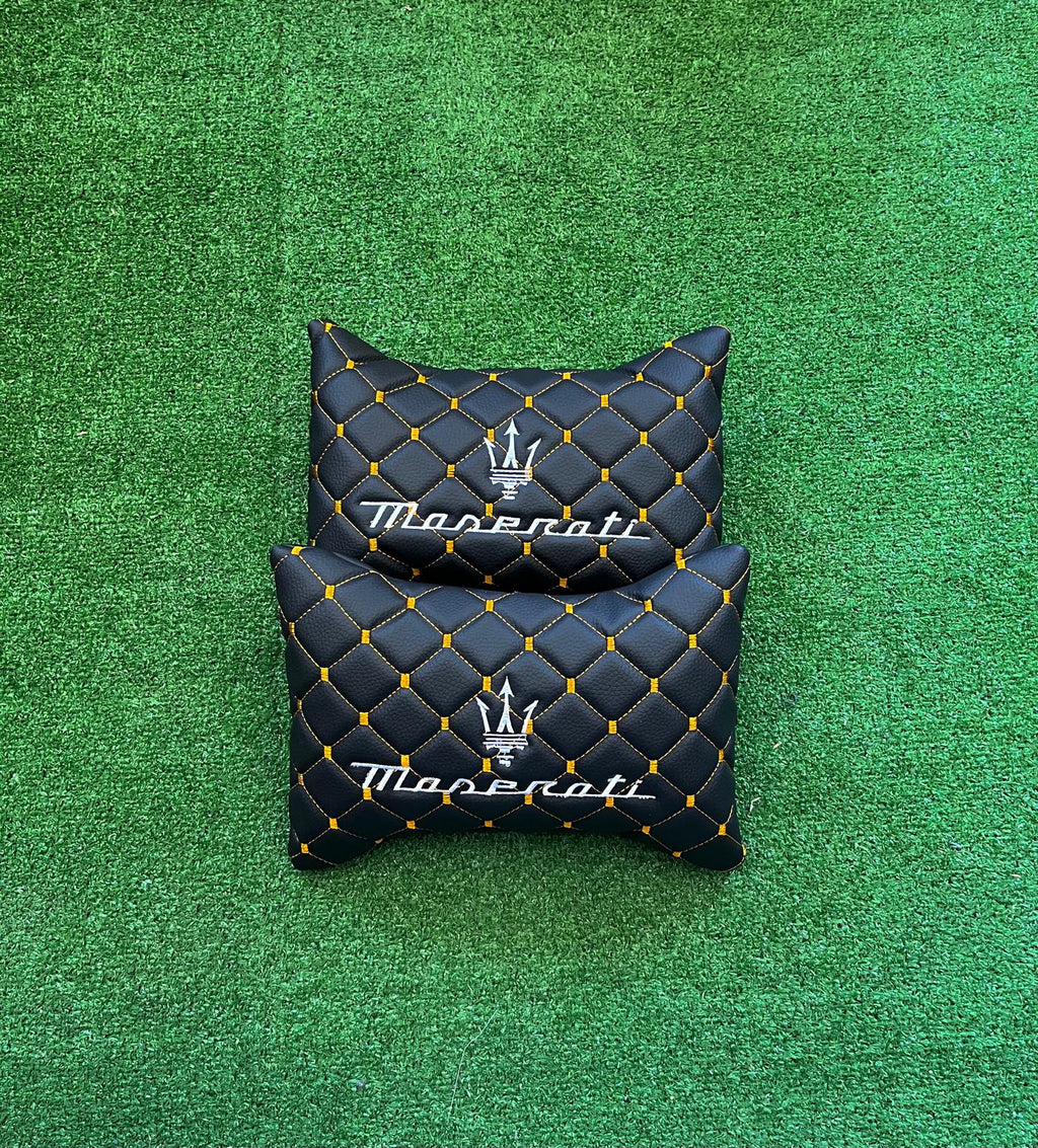 For Maserati Leather Neck Pillows for Cars - Premium Comfort and Style (2 PCS)