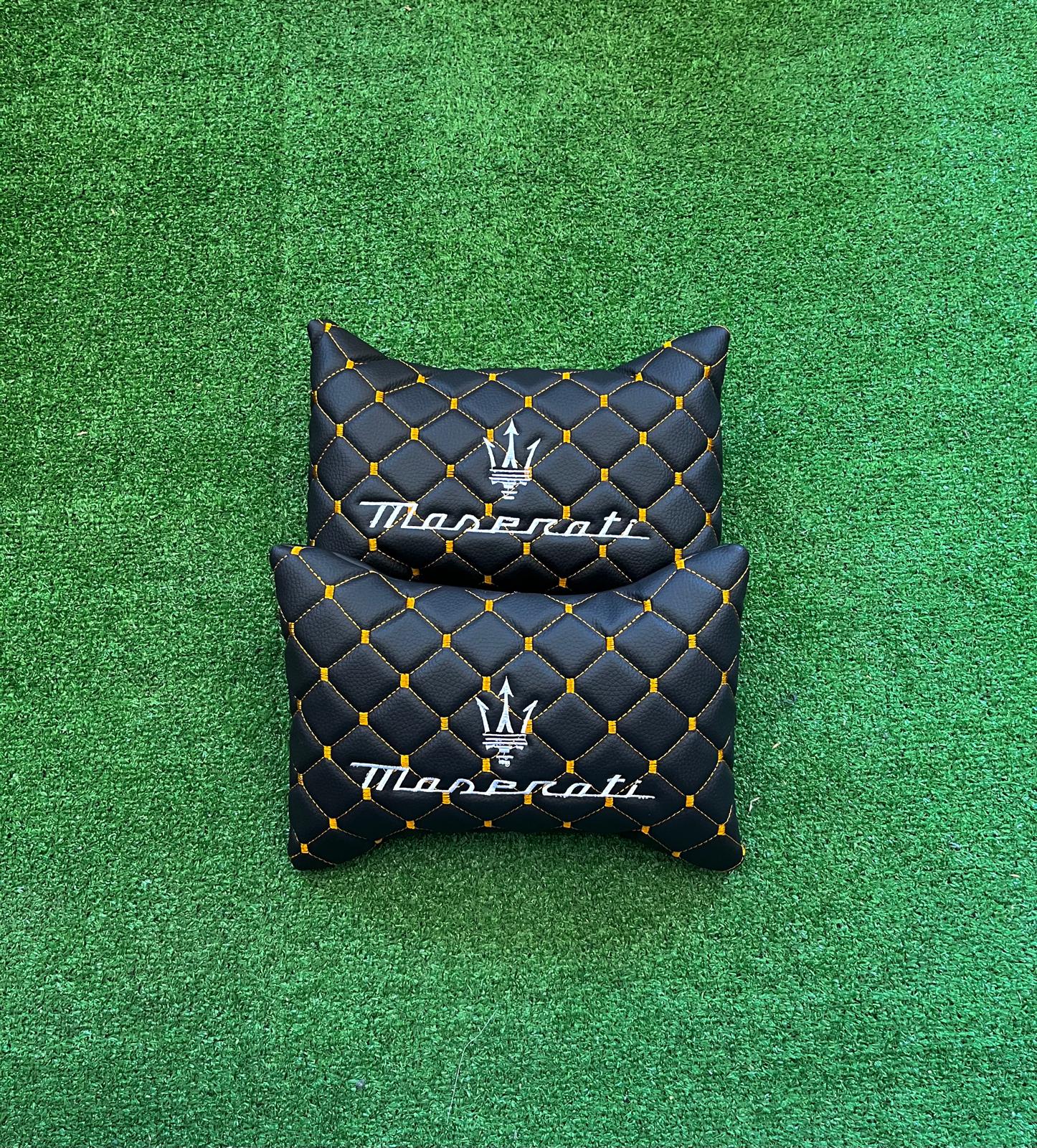 For Maserati Leather Neck Pillows for Cars - Premium Comfort and Style (2 PCS)